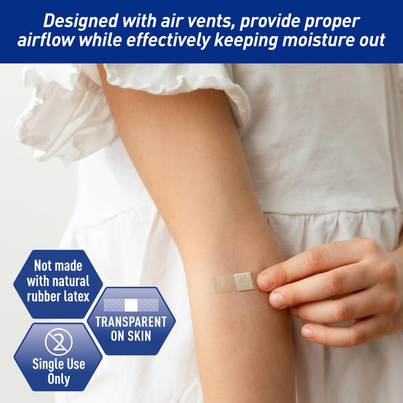 MED PRIDE Junior Strip Bandages Small Bandages for Fingers, Hypoallergenic