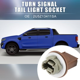 A ABSOPRO Turn Signal Tail Light Socket 2U5Z13411SA Tail Lamp Plug Connectors Holder Brown for Ford F150 F20 F350 2014-2016 (Set of 2)