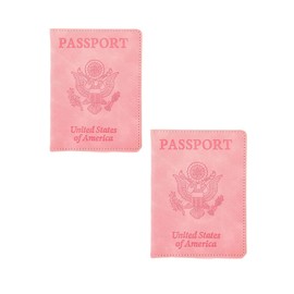 2pcs Leather Passport Holder Covers Case Wallet Card Slot Luggage Tag Compact Lightweight Waterproof Travel Must Haves Accessories for Women and Men