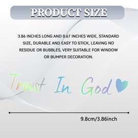 QQWD 4PCS Car Stickers for Women, Trust in God Rearview Mirror Stickers, Christian Car Accessories Window Decals,Vinyl Sticker Rear View Mirror Decoration Fits for Vehicles, Water Bottle (Colorful)