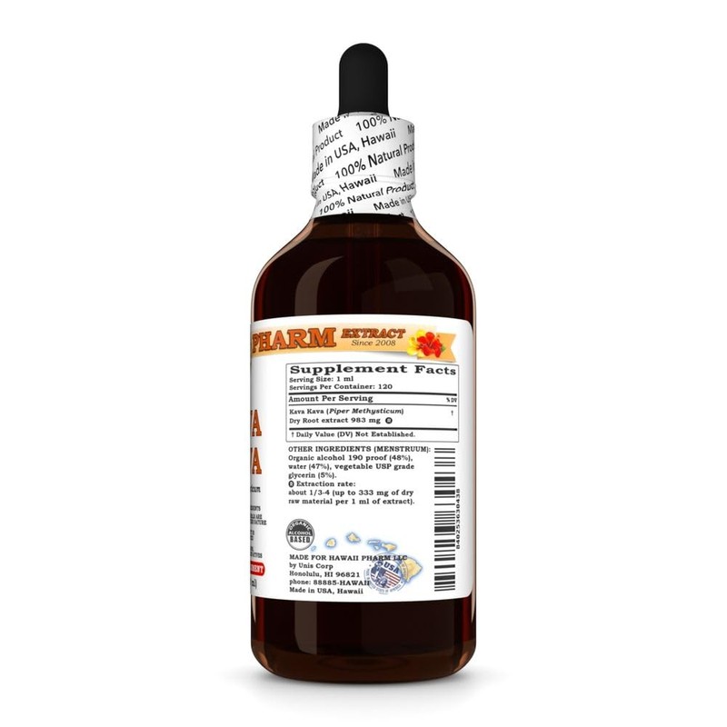 Kava Kava Root (Piper Methysticum) Dry Root Tincture, Made in