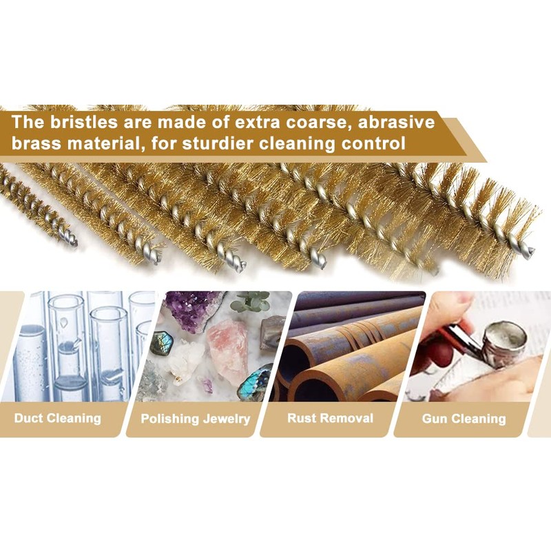 6Pcs Tube Bottle Brush Brass Cleaning Tool Multipurpose Pipe Brush