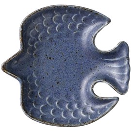 Minorutouki Mino Ware Dinky 120 Tri-Shaped Plate, Iga Mat, Navy Blue