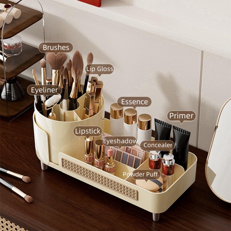Rotating Makeup Organizer Countertop,Large Capacity Makeup Organizers for Vanity,2 in