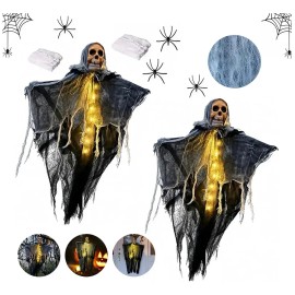 RICUVED - 2pcs Esqueletos Fantasma Colgante Halloween Decoración Y Luz