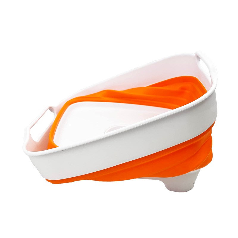 SAMMART 7.5L Collapsible Dishpan with Draining Plug - Foldable Washing