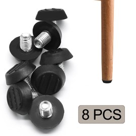 Jiozermi 8 Pcs Furniture Levelers M6 x 11mm Table Leg Levelers, Levelling Foot Screw on Furniture Adjuster Mini Adjustable Feet for Furniture Legs Patio Furniture Feet - Black