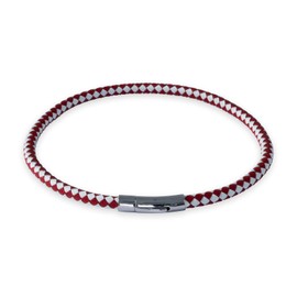 Fly Style 6 mm necklace choker bracelet made of faux leather braided with stainless steel clasp – men's chain – women's necklace, Leather