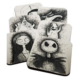 Nightmare Before Christmas coasters from Original Artwork by NJP Pastel Art