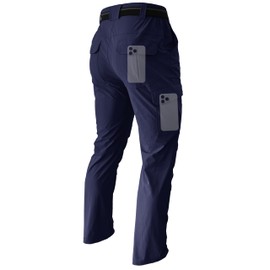 Men's Hiking Cargo Work Pants Lightweight Waterproof Quick Dry Camping Fishing Travel Outdoor Pants Navy M