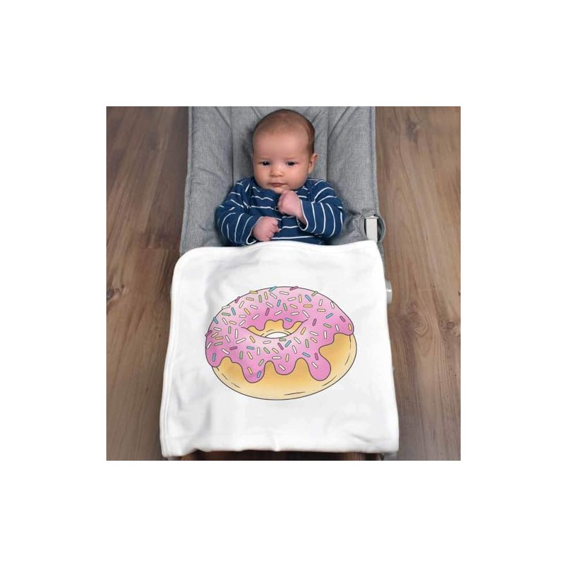 Azeeda 'Pink Sprinkle Doughnut' Cotton Baby Blanket/Shawl (BY00040065)