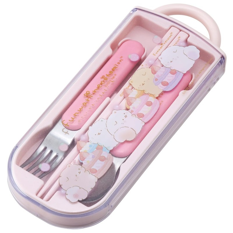 Skater TACC2AG-A Trio Set Chopsticks Spoon Fork Fluffy Nekoro Children's