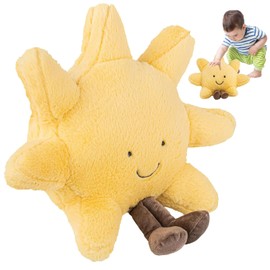 QITIXI:OU Smile Sun Plush Decorative Cushion - 33 cm 3D Plush Sun Shaped Decorative Cushion Soft Sun Cushion Cute Sun Cushion for Children Plush Toy Cushion in Sun Shape