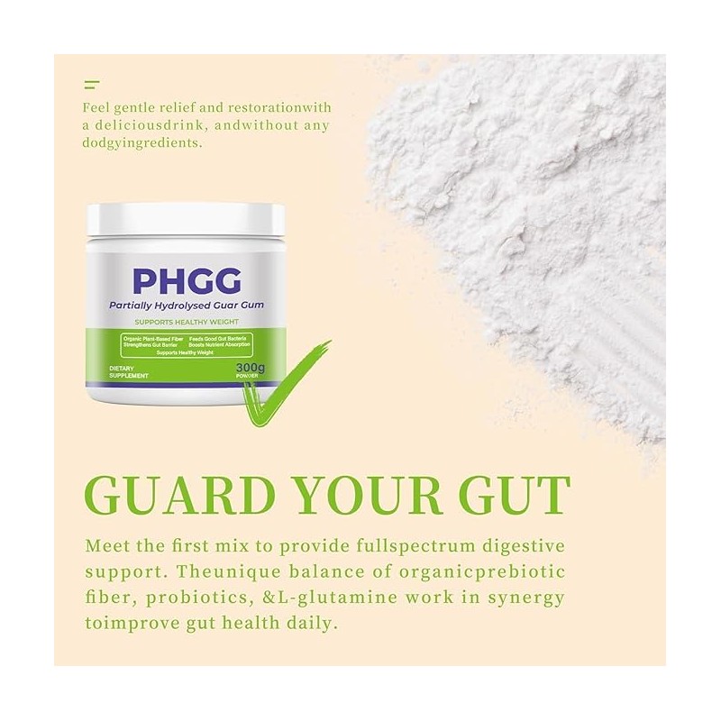 PHGG Partially Hydrolyzed Guar Gum | Organic Sunfiber Soluble Fiber