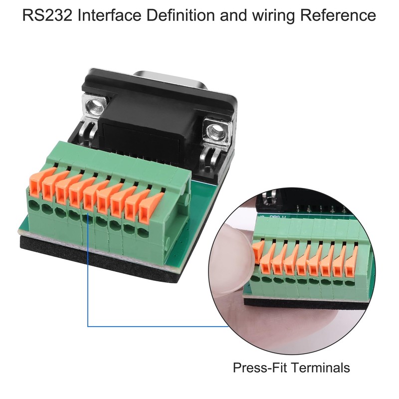 XMSJSIY DB9 Solderless Adapter RS232 D-SUB Serial to 9-pin Port