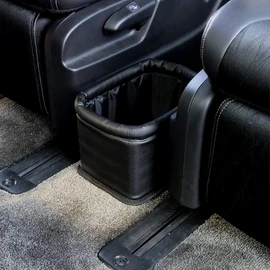 Leather Car Trash Can, Luxury Leakproof Car Organizer, Black | 1.5 Gallon Garbage bag, Waterproof Auto Trash Bin, Fits Sedans, Trucks & SUVs, Premium Interior Storage Accessory