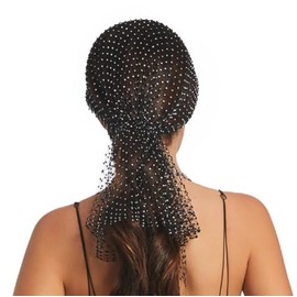 Mesh Rhinestone Head Scarf Glitter Hairbands Headwrap Stretchy Sparkly Bandana Hair Scarves Nightclub Headscarfs 1920s Disco Party Favor Diamond Crystal Headpiece Hair Accessories for Women