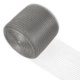 5 Inch X 100 Ft Wire Mesh Roll Stainless Steel Hole Filler Fabric for Mice Control Flexible Double Layer Gap Blocker Wire Mesh Roll Window Screen Mesh for Garden House and DIY, Rodent Barrier