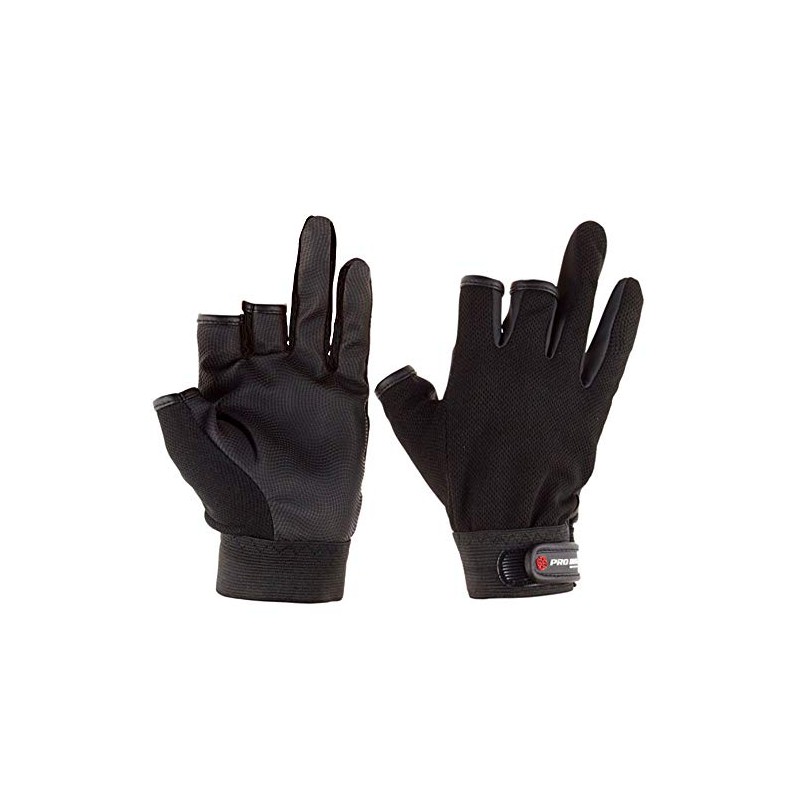 PRO MARINE WPC016-BKRD Mesh Gloves (3 Finger Out) BKRD