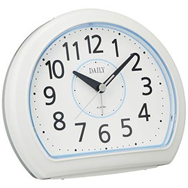 Rhythm 4SE550DN04 Quartz Alarm Clock, Analog, Electronic Sound, Easy to Read, Clean Letters, White
