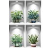 HOTIYOK Wall Sticker, House Plants, Scandinavian Green, Frame, Spring, Summer,