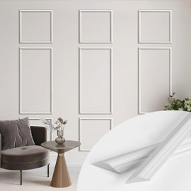 9-Frame Peel and Stick Wall Molding Kit, Pre-Cut 3D Wainscoting Panels Accent Wall Decor, Premade DIY Paintable Moulding for Interior Walls, Home Décor, Doors