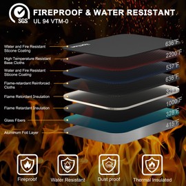 Hontom Accordion File Organizer,5200℉ Fireproof Document Organizer with 13 Pockets,Portable Travel Home Safe Storage File Folder Binder with Zipper for Letter Important Document,Paper,Receipt