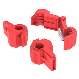 AUPROTEC 25 x Cable Junction T-Connectors 0.5 - 1.0 mm² Red for Flat Connector Junction Connector Cutting Clamp Connector Made of Brass Tin-Plated PP Fully Insulated