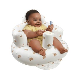 Inflatable Baby Seat for Babies 3 Months and Up, Built in Air Pump Baby Seats for Kids,Toddler, Blow Up Baby Chair with Back Support, Breathable Cover - Color: Bear head