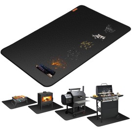 AIRSHOOTER 65 x 40 inch Under Grill Mats for Outdoor Grill, Double-Sided Fireproof Grill Pad, Waterproof Oil-Proof Grill Floor Pads Fire Pit Mat, Grill Pads for Outdoor Grill Cooking