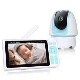 BLAZEVIDEO 1080p FHD Baby Monitor with 5” Display, 3000ft Range, 2-Way Audio, Night Vision, Lullabies, 5000mAh Battery