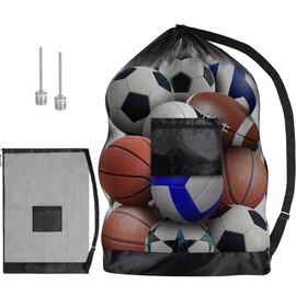 YFPOPONE Mesh Bag Large, 72 x 100 cm Mesh Bag with 2 Air Pins, Ball Net for Ball Storage, Basketball Bag with Drawstring, Waterproof Ball Bag Football for Football Training