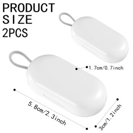 2 Pcs Earplug Cases, Small Ear Plug Holder Cases Portable Earplug Case Mini Plastic Earplug Box Earplug Carrying Case Keychain Storage for Travel Camping Business(White)