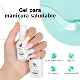 Cherimoya Juego de Esmaltes de Uñas en Gel Semipermanentes 3 Colores 15ml