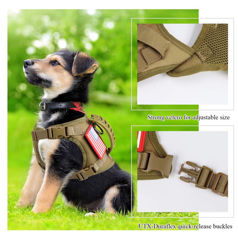 Hanshengday Tactical Service Dog Harness Vest,K9 Adjustable Military Working Harness