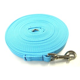 10ft Dog Training Lead 3 Metre Leash Horse Lunge Line Tracking Recall Obedience In Cushion Webbing (Sky Blue, 20mm)