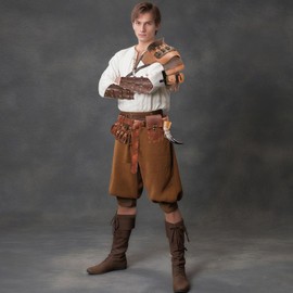 Shoulder Armor Vials Witch Bottle Belt Pouch Waist Bag Retro Bracers Medieval Knight Robot Renaissance Cosplay Viking Costume (Brown)