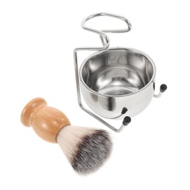 Mikinona Men's Grooming Set Shaving Brush Bowl Stand Stainless Steel Shaver Set Wet Shaving Kit