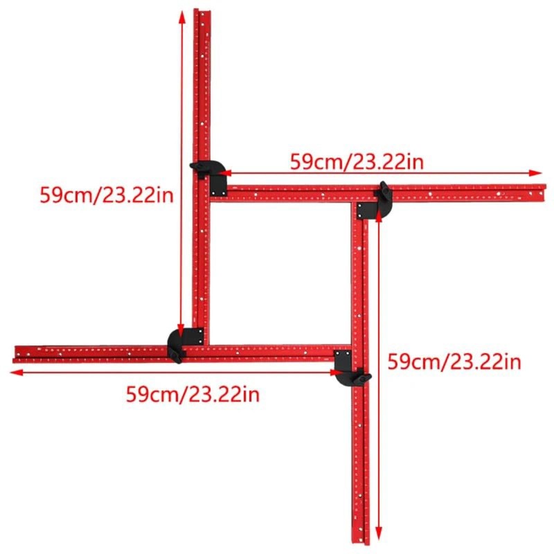 JCFANTS Router Jigs for Cutting Board, Adjustable Square Router Template
