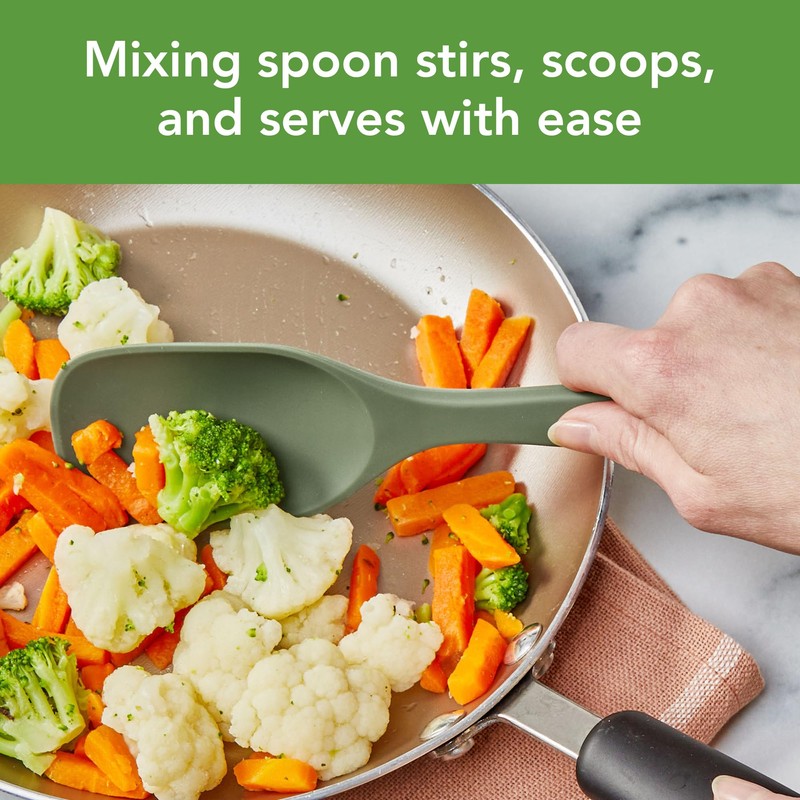 Tovolo Elements Silicone Spoon Set of 2 Mixing and Slotted
