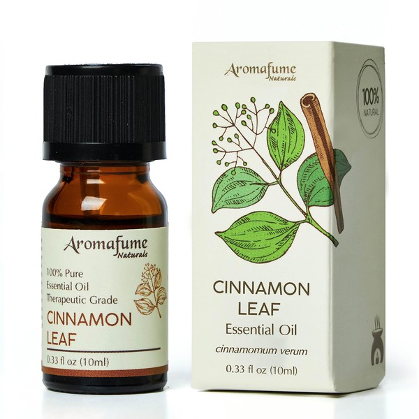 AROMAFUME Cinnamon Leaf Essential Oil - 100% Natural, Therapeutic Grade Essential Oils - Pure, Warming Aromatherapy Oil - Gifts for Her - 10ml