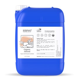 HBNO Organic Virgin Almond - 8.8 lbs (4 liters) Wholesale Bulk Offer - Perfect Carrier Oil for Massage, Aromatherapy, DIY, Soap Making, Face, Body, Lips, Hair and Nails