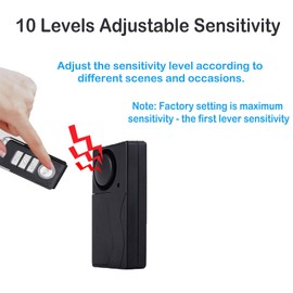 Anki HappiGo 108dB Car Alarm System with Wireless Remote, Anti-Theft Vibration Sensor & Red Light with 10 Levels Sensitivity Adjustable, Easy Installation for Car, Truck, Motorcycle,E-Bike