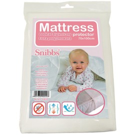 Snibbs Mattress Protector 70 x 100 cm Waterproof with Corner Straps Waterproof Fitted Sheet Waterproof Mattress Topper for Baby Cot Moisture Protection 70 x 100 cm with Breathable TPU Membrane