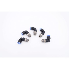 IVLPHA Push to Connect Fitting 3/16" Tube OD x 1/8" Male NPT Thread, Pneumatic Male Elbow Air Water Line 90 Deg Swivel Elbow Quick Push in Connectors (Pack of 5)