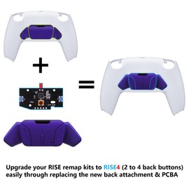 Turn RISE to RISE4 Kit – Redesigned Galactic Purple K1 K2 K3 K4 Back Buttons Housing & Remap PCB Board for eXtremeRate RISE & RISE4 Remap kit - Other Accessories NOT Included
