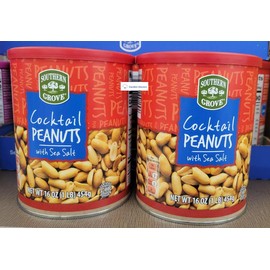 Southern Grove Cocktail Peanuts with Sea Salt 16oz 454g (Two Cans)