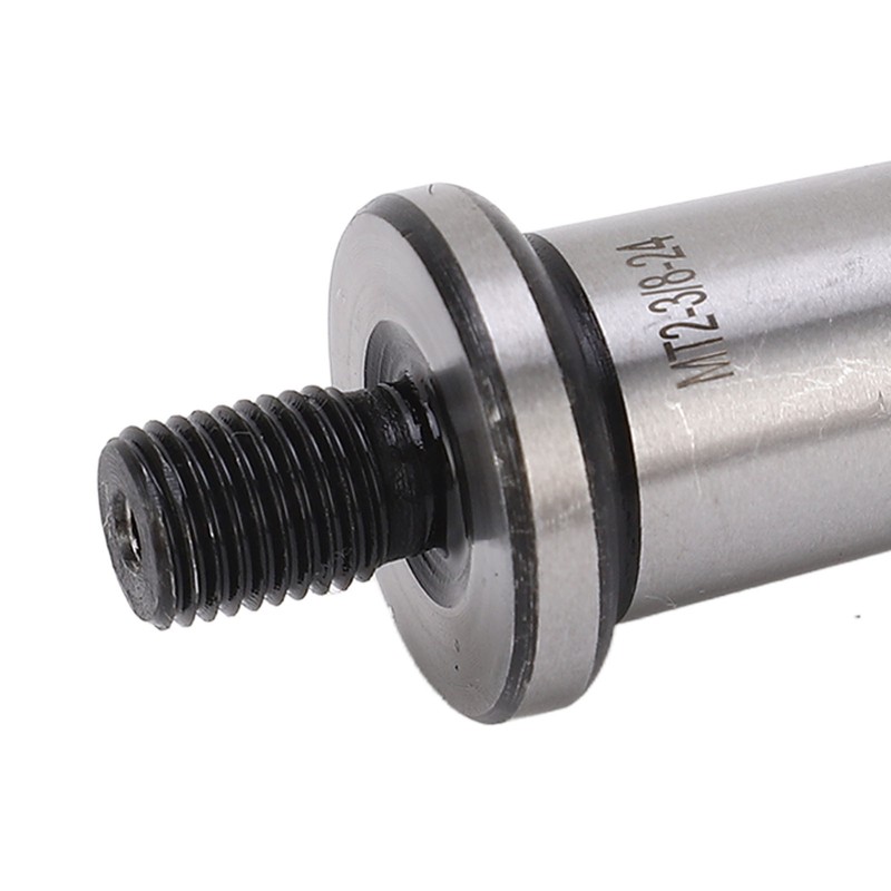 Drill Chuck Arbor MT2 Shank to 3/8in‑24 Threaded Hardened Morse