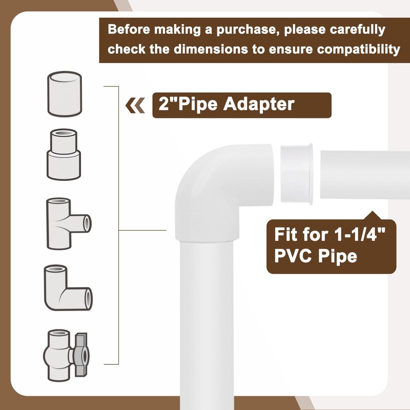 sourcing map 10 Pcs PVC DWV Reducer Bushing 2" x