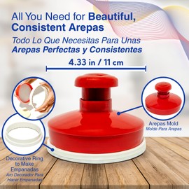 Traditional Molde para Arepas Colombianas (4.3" Diameter) – Molde para Empanadas, Gorditas de Maiz y Pastelitos Venezolanos – Multi-Purpose Mold for Latin Dishes